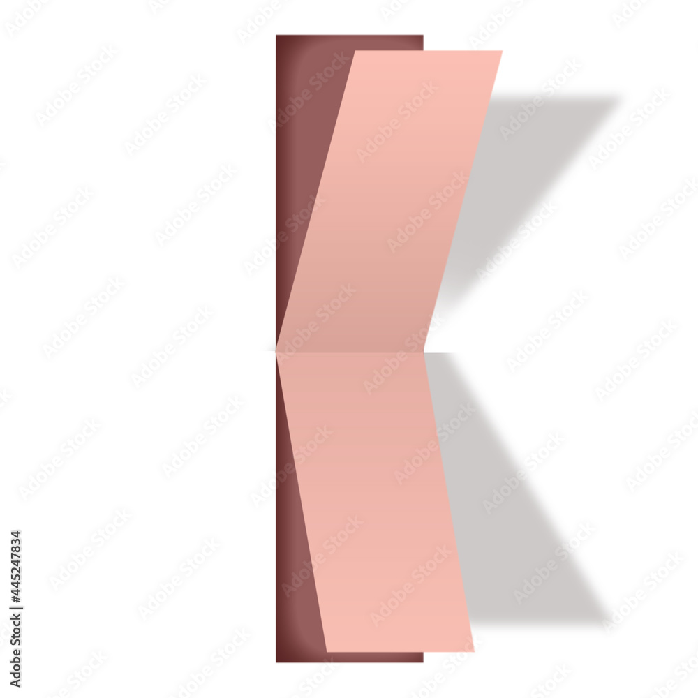 Poster 3d rendering of an abstract pink alphabet letter i isolated on a white background