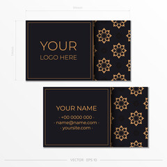 Business Cards. Decorative floral business cards, oriental pattern, illustration.