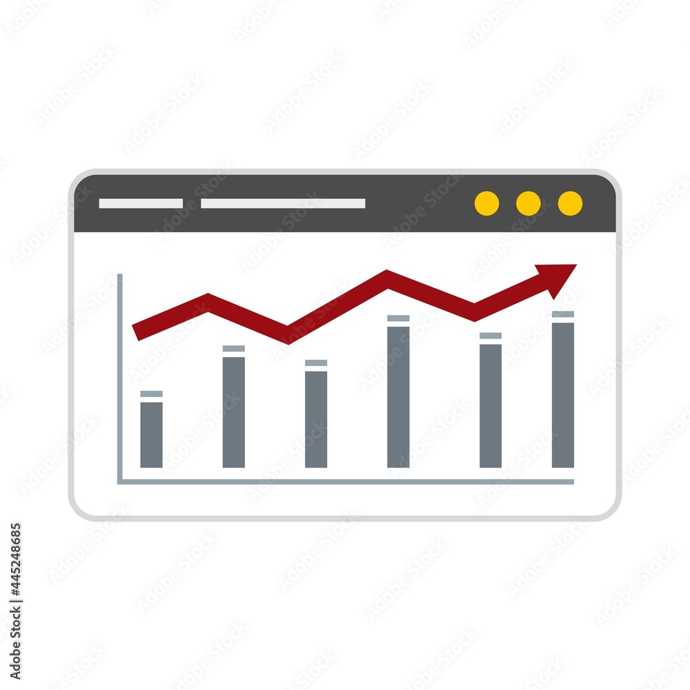 Poster crm web platform icon flat isolated vector
