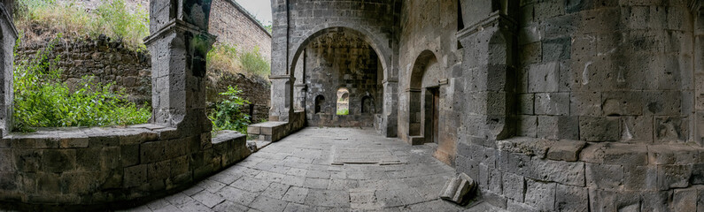 entrance to the medieval monastery - obrazy, fototapety, plakaty