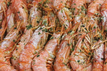 delicious grilled prawns hot grilled seafood prawns