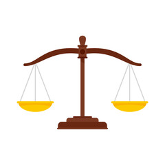 Judge balance icon flat isolated vector