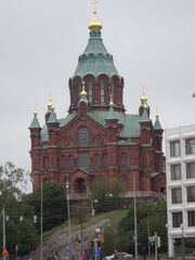Fototapeta na wymiar Uspenski Cathedral Helsinki outside