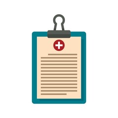 Pharmacist clipboard icon flat isolated vector