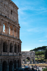 Fototapeta premium The Colosseum, originally known as Amphitheatrum Flavium or simply as Amphitheatrum, located in the center of the city of Rome, is the largest amphitheater in the world