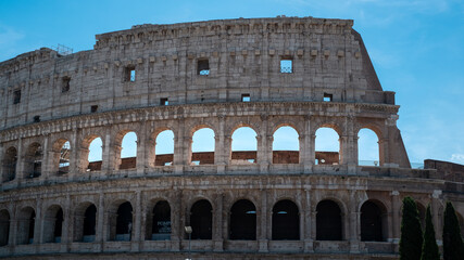 Naklejka premium The Colosseum, originally known as Amphitheatrum Flavium or simply as Amphitheatrum, located in the center of the city of Rome, is the largest amphitheater in the world