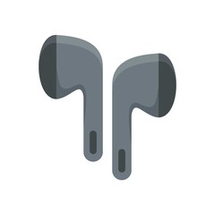 Wireless earbuds accessory icon flat isolated vector