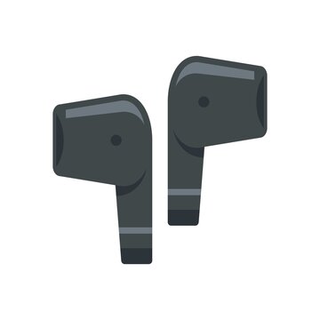 Mobile wireless earbuds icon flat isolated vector