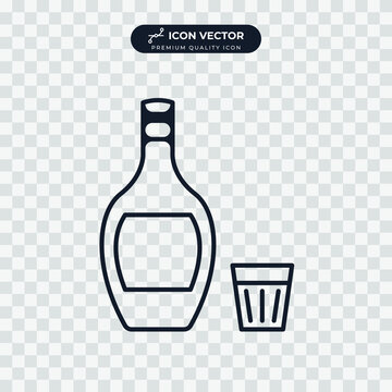 wine bottle icon symbol template for graphic and web design collection logo vector illustration