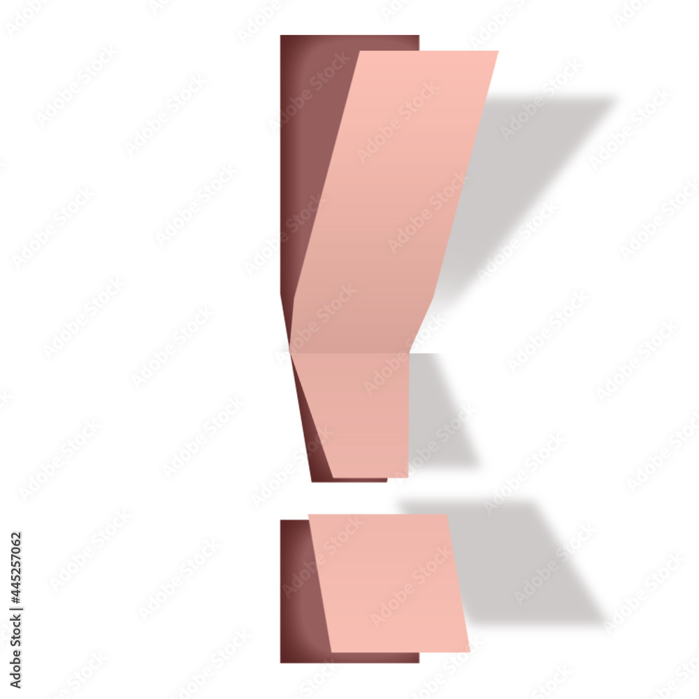 Poster 3d render of an Exclamation Mark isolated on a white background