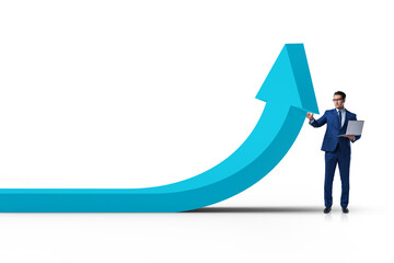 Businessman in economic growth concept