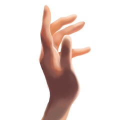 On a white background is a hand