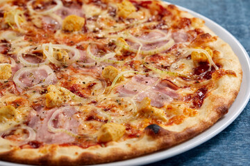 pizza on the wooden background