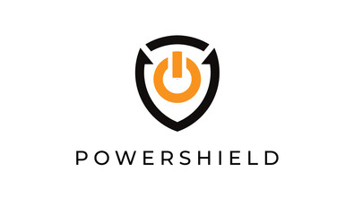 Fototapeta premium Shield Power switch design logo inspiration