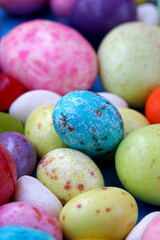 close-up colorful easter candies detail