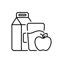Healthy food Vector outline icon style illustration. EPS 10 file