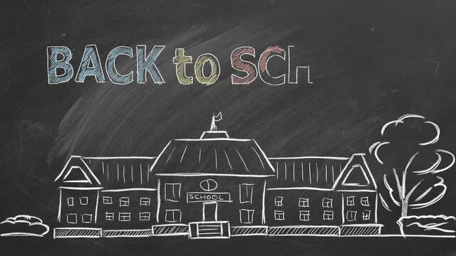 Back to School. Illustration on blackboard.