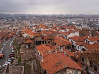 Fototapeta na wymiar View of the Turkish capital Ankara from the castle on top.