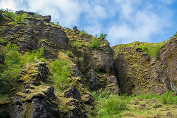 Wanderung durch die Schlucht Stakkholtsgjá in der Thorsmörk im Süden von Island