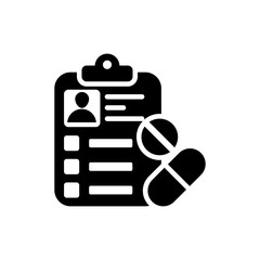 Prescription Vector Solid icon style illustration. EPS 10 file