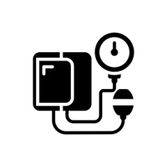 blood pressure meter Vector Solid icon style illustration. EPS 10 file