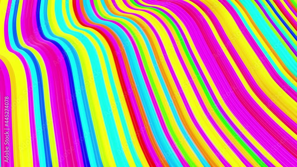 Aufkleber abstract geometric looped bg with multicolor curved tubes form stripe structure light effects. curve