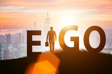 Concept of ego with businessman