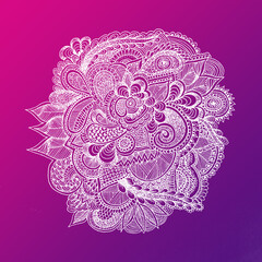 Mandala - White on Plum_Rose Pastels