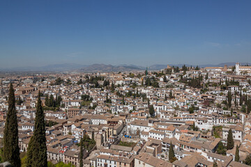 Fototapeta premium Aerial view across Arab quarter in Granada, Andalusia, Spain