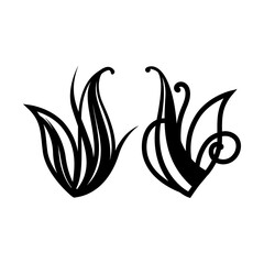 Floral ornament in a linear style for print and design.Vector illustration.