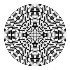 Circle geometric pattern. Abstract rotation circular design element.