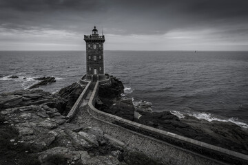 Kermorvan lighthouse on the french atlantic coast. © roostler