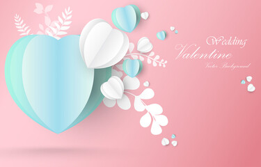 Cute vector romantic pink wallpaper.wedding and valentine day concept.