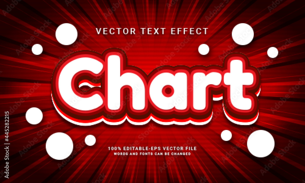 Aufkleber chart editable text effect with modern red color theme