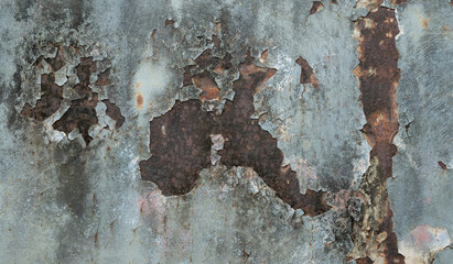 Metallrosthintergrund, zerfallender Stahl, Metallstruktur mit Kratzern und Rissen, Rostwand, alte Metalleisenroststruktur © waranyu