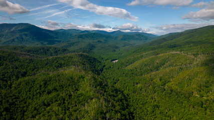 Smoky Mountains From Distance Drone 
