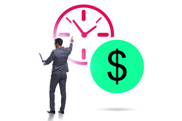 Time is money concept with businessman