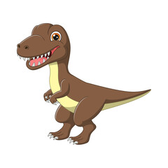 Cartoon brown dinosaur tyrannosaurus rex