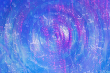 Abstract blurred floral background of bright pink and white flowers, on an abstract background with bokeh