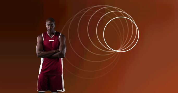 Animation of circles over male basketball player