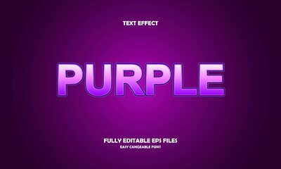 Editable text effect purple title style