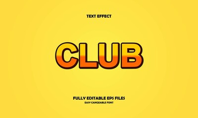 Editable text effect club title style