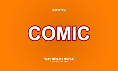 Editable text effect comic title style