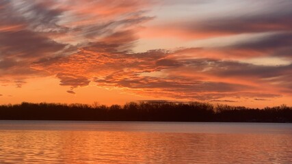 sunset over the lake