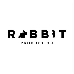 Rabbit And Carrot Vector.Rabbit Production Logo.