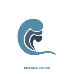 Wave vector icon. Water vector illustration logo design.