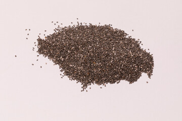 Chia seeds on white background