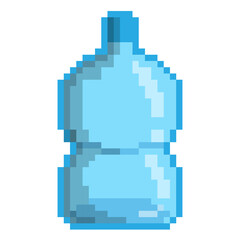 Pixel art bottle water icon illustration vector