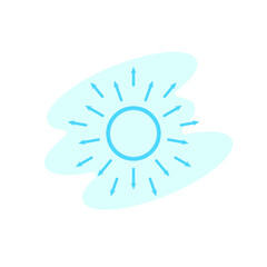 Illustration Vector graphic of sun icon. Fit for sunshine, sunlight, sunny, sunrise etc.