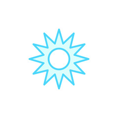 Illustration Vector graphic of sun icon. Fit for sunshine, sunlight, sunny, sunrise etc.